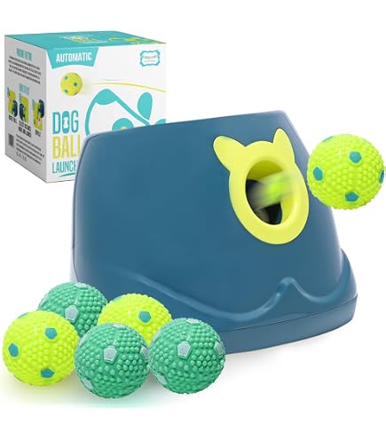 Automatic Dog Ball Launcher With 15 Mini Tennis Balls – Adjustable Distance (10, 20, 30 Ft) For Small Dogs | Indoor/Outdoor