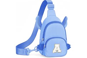 Anoup Birthday Gifts for Girls Kids Daughter Sling Bag Purse 2 3 4 5 6 7 8 9 Year Old Girl Birthday Gift Initial Crossbody Bag, Girls Kids Toddler Purse Letter Blue A