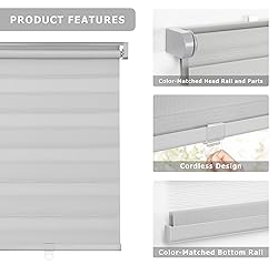 LazBlinds No Tools No Drill Cordless Dual Layer