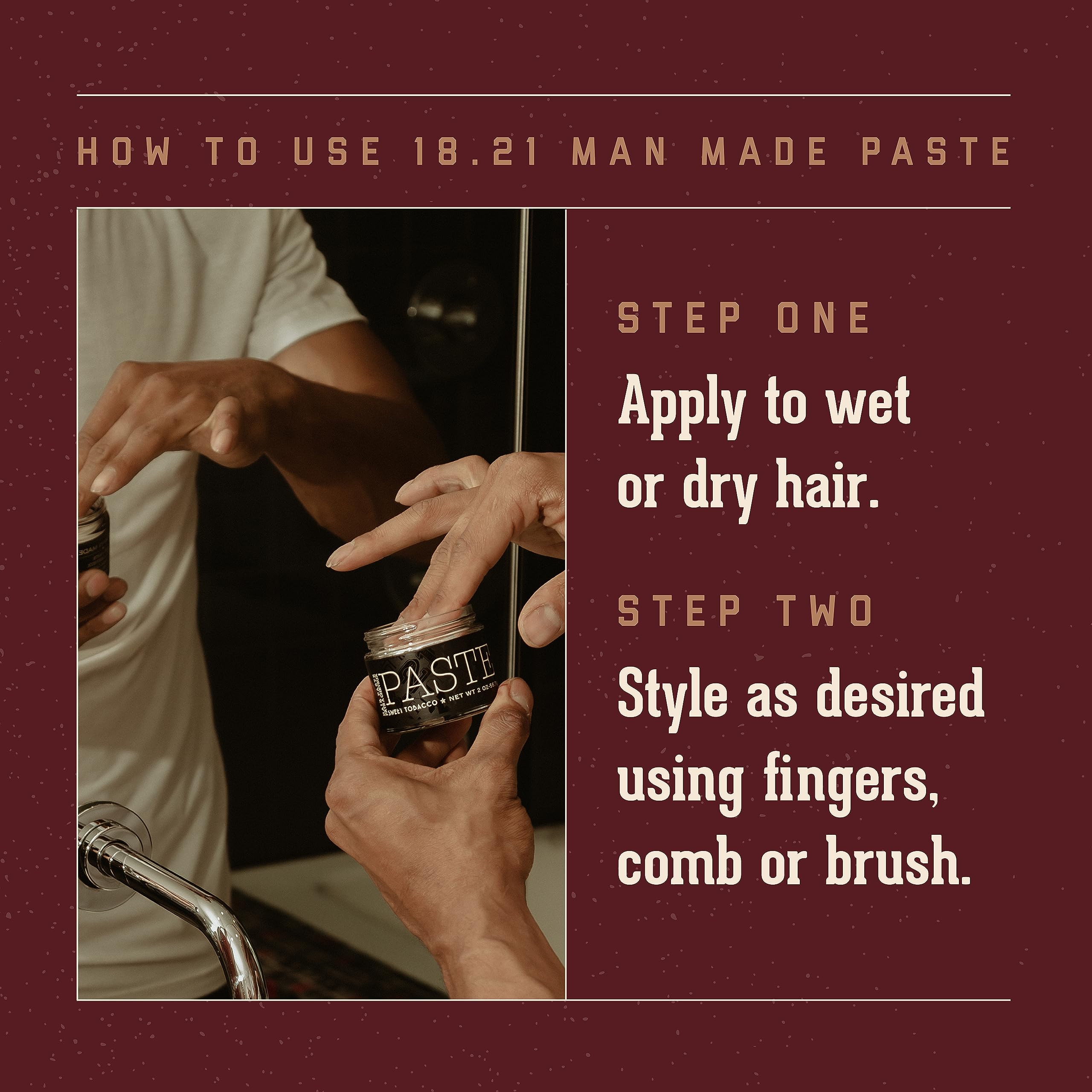 18.21 Man Made Hair Styling Products Pomade, Wax, Clay & Paste, 2 oz