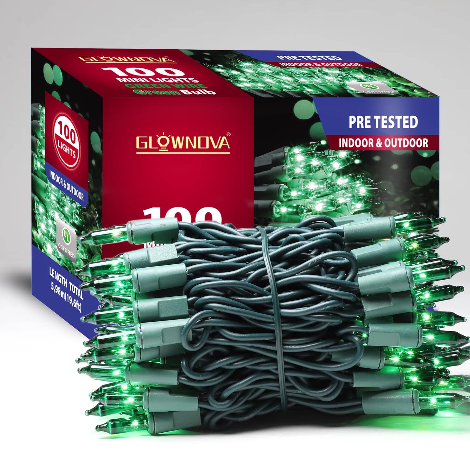 GLOWNOVA Green Wire,Green,Incandescent Bulb 100