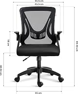 Blisswood Adjustable Office Chair Mesh Desk Chair with 90° Armrests Grey view 5