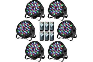 Litake 36 LED Stage Lights,DJ Par Lights Sound Activated,DMX & Remote Controlled LED Uplights for Events Wedding Dance Floor Party DJ Live Show-6 Packs