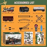 BUBUQE Train Set Remote Control Steam Locomotive 8 Tracks Light Smoke view 4