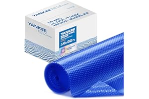 Rectangular Solar Pool Cover - Extra Durable 16-Mil Polymer Micro Bubble for 16 x 32 ft Above Ground Pool by Yankee, Keeps Wa