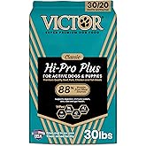 VICTOR Super Premium Dog Food – Hi-Pro Plus Dry Kibble – High Protein Dog Food with 30% Protein – Beef, Chicken, Pork, Fish Meals, Gluten Free - for High Energy and Active Dogs & Puppies, 30lbs