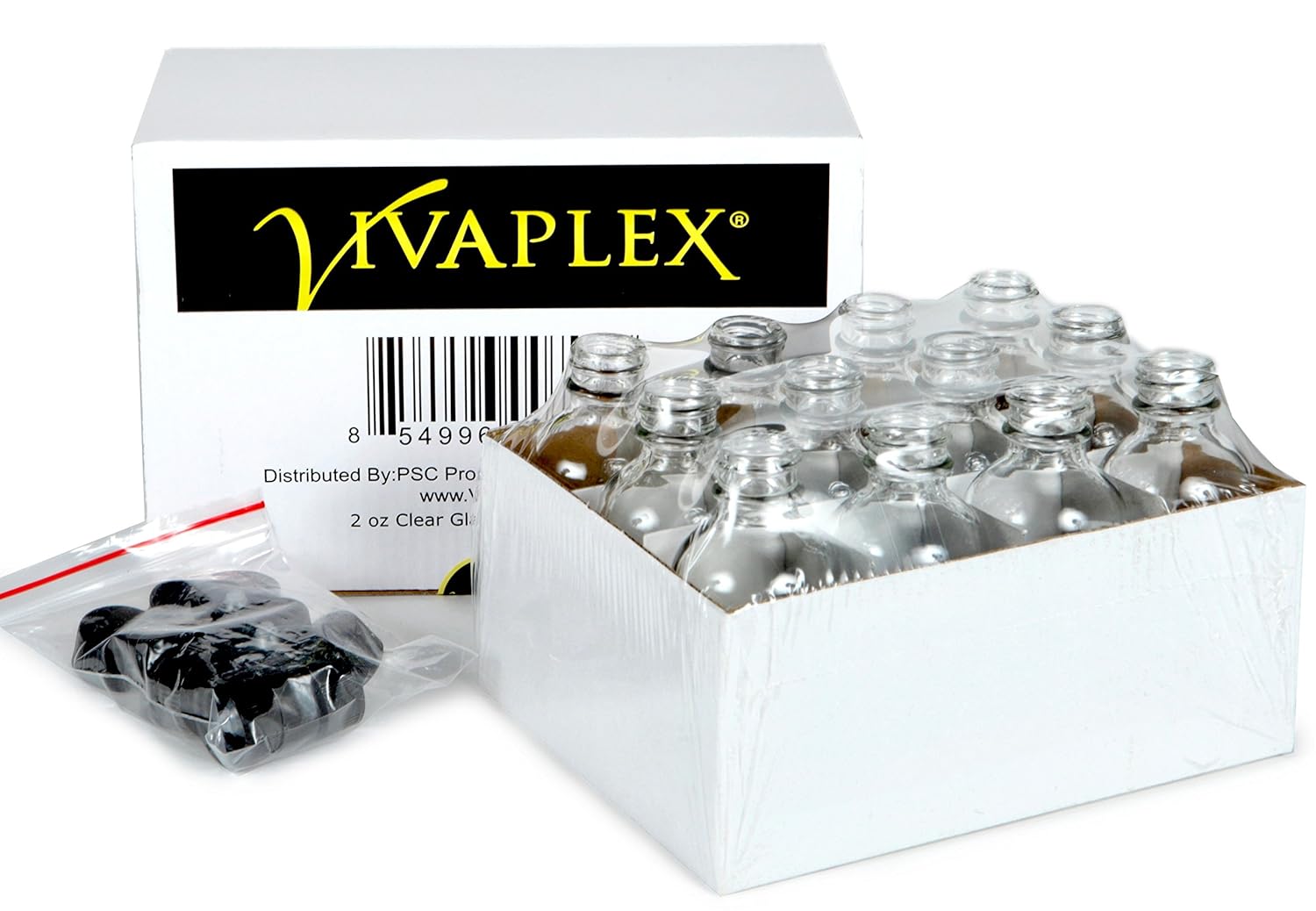 Vivaplex, 12, Clear, 2 oz Glass Bottles, with Lids eBay