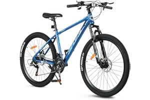 UOKAA 26 Inch Mountain Bike with High Carbon Steel Frame, Front Suspension Fork, 21-Speed Gears for Men and Women, Outdoor Sports Bicycle for Trail and Road