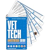 Vet Tech Anesthesia Guide Quick Reference Cards - Veterinary Anesthetic Drugs Monitoring Airway MAC Values Waterproof PVC Cheat Sheet, Vet School Essentials Veterinary Technician Gifts