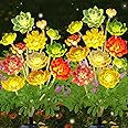 ZFNN New Solar Lights Outdoor, 2 Pack Succulent Plant Lights for Outside, Waterproof Garden Decoration Lights for Yard Lawn Patio Balcony, Gardening Gifts for Mother's Day Women