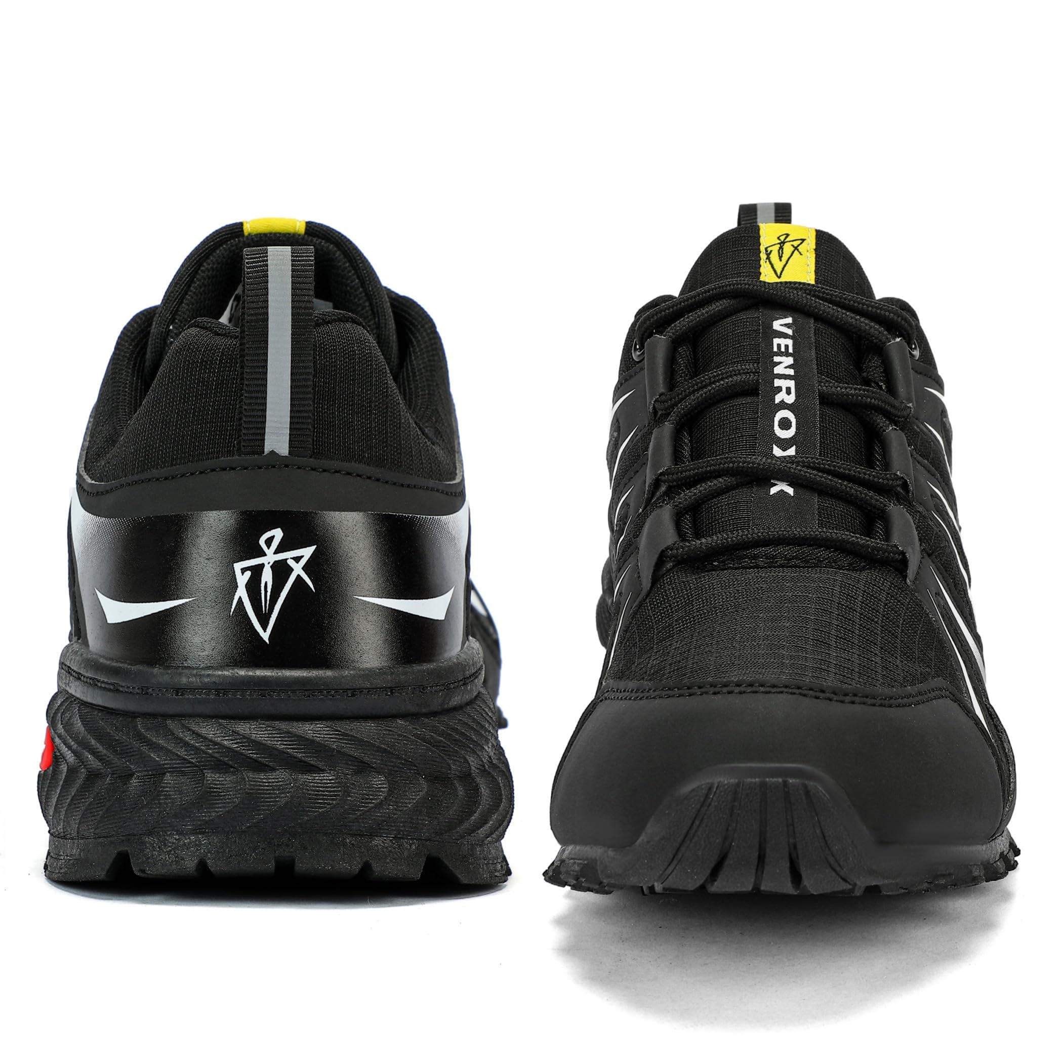 VENROXX Traillaufschuhe Herren Wanderschuhe Leicht Trekkingschuhe Atmungsaktiv & rutschfeste Laufschuhe Outdoor Sportschuhe Gr.39-48, Schwarz, 43 6