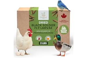 Black Soldier Fly Larvae for Chickens & Ducks – 2lb Dried Worms & Grubs – High Protein & Calcium Mealworms Alternative – Drie