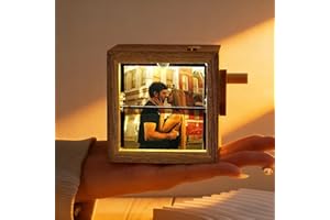 Personalized Photo Flipbook Animation Box, Custom Wood Photo Box with Light, Crank Photobook Case, Creative Birthday Annivers