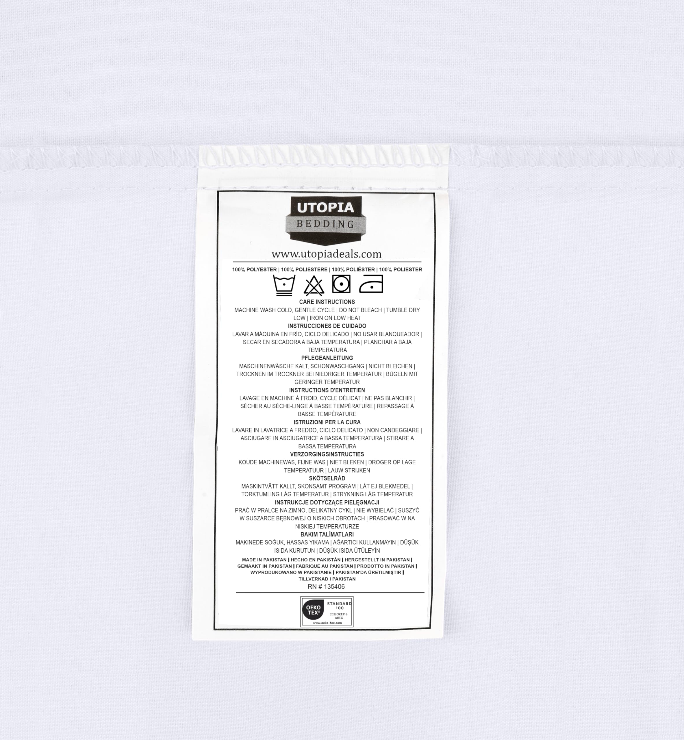 Utopia Bedding Fitted Sheet Double, White - Deep Pocket 14 inch (35 cm) - Easy Care - OEKO-TEX Certified - Soft Brushed Microfibre Fabric - Shrinkage and Fade Resistant - Bottom Sheet