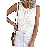 BTFBM Crochet Tops for Women Sleeveless Knit Sweater Vest Tank Top Summer Spring 2026 Cover Ups Beach Vacation Clothes