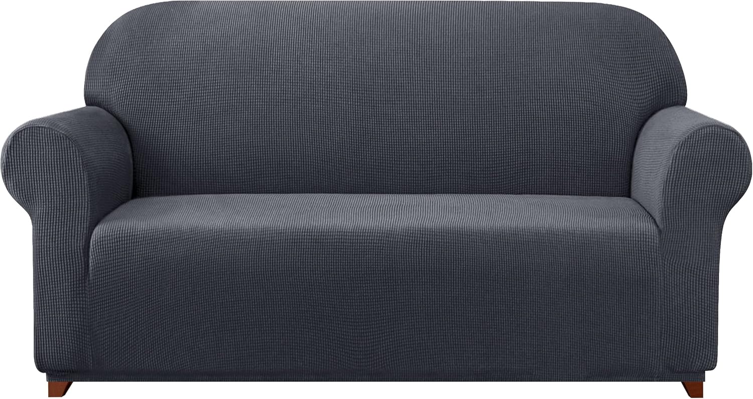 Slipcovers - subrtex Stretch Sofa Cover Set 1 Piece Sofa Slipvover with A Gift Cushion Cover for 3 Cushion Couch(Gray,Sofa)