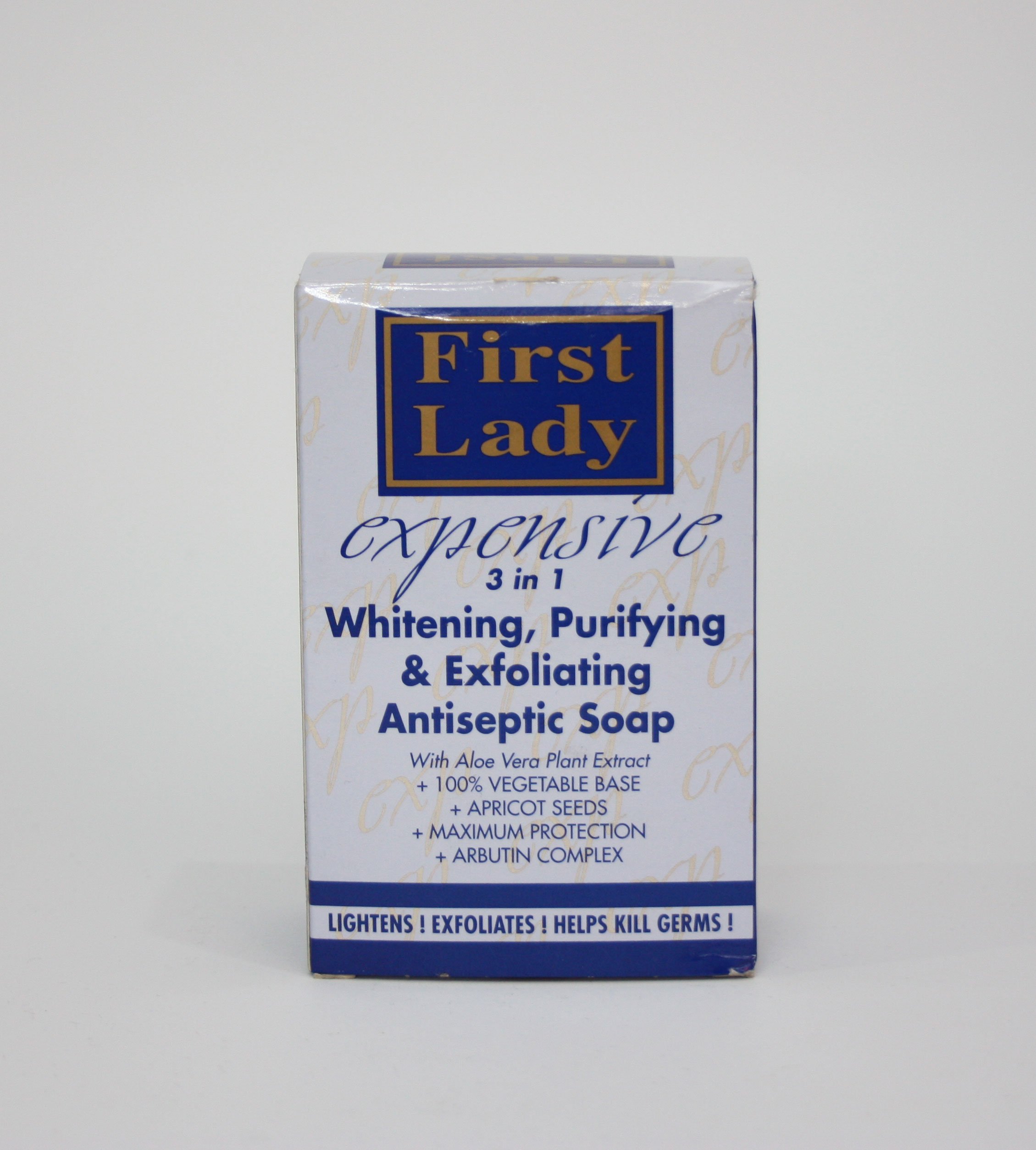 First Lady EXPENSIVE 3in1 Brightening, Purifying & Exfoliating Antiseptic Antibacterial Soap 200g - with Aloe Vera & Arbutin Complex