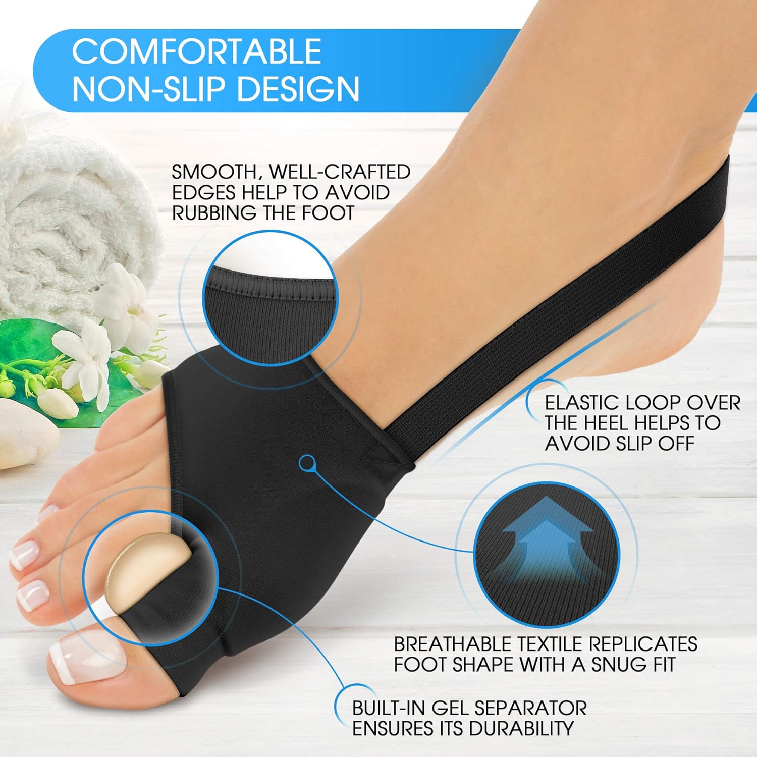 Orthopedic Bunion Splint - Bunion Corrector - Sleeve for Hallux Valgus Bunion Pain Relief - Non-Surgical Hallux Valgus Correction - Hammer Toe Straightener - Day Night Support: Industrial & Scientific