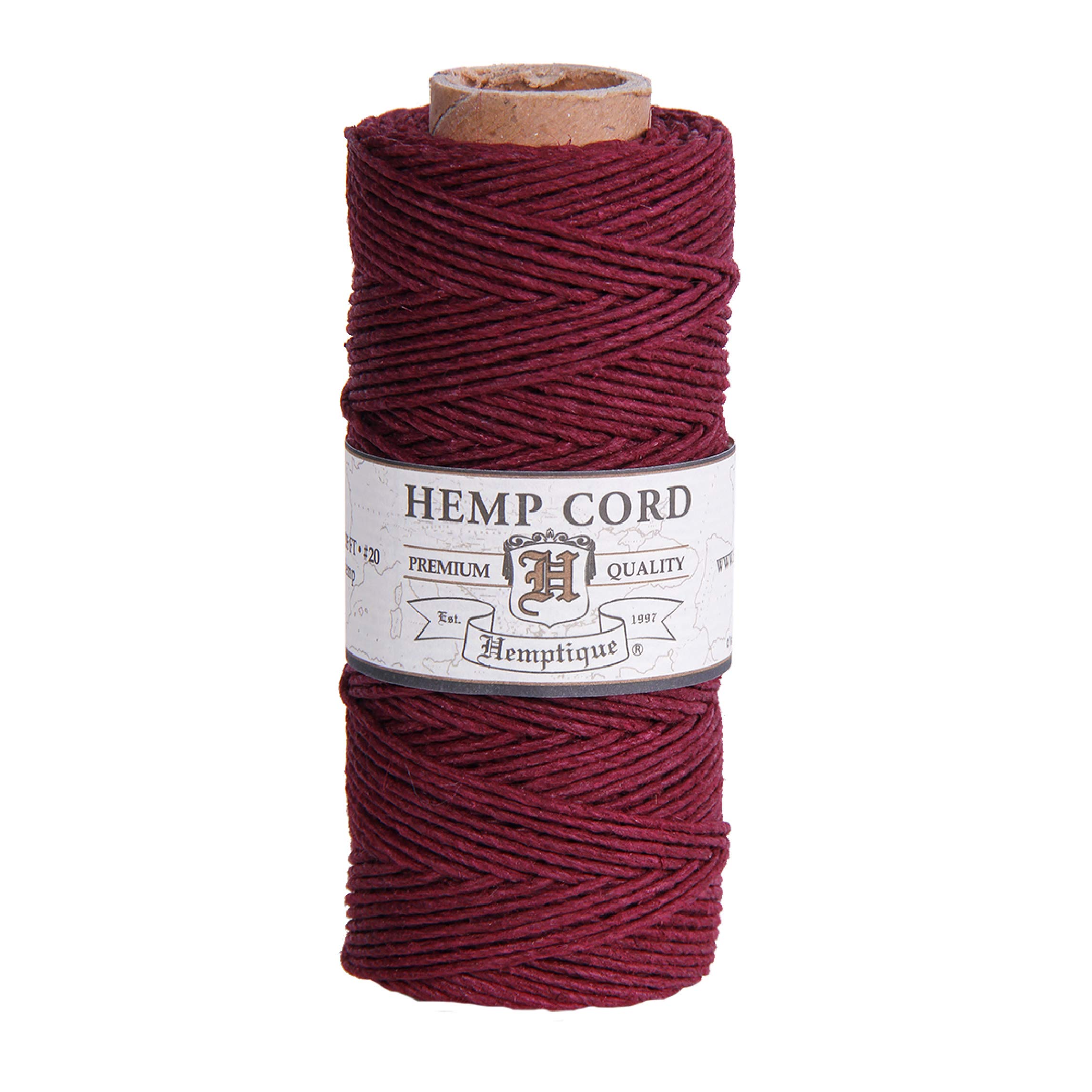 Hemptique Hemp Cord Spool 20lb 205',Burgundy,6.06 x 6.06 x 11.9 cm