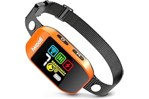 IWOOFI Dog Bark Collar - Bark Collar for Small Medium Large Dog (5-120 LBS)-Professional Dog Training Tool-w/4 Shock Vibration Beep Modes- Rechargeable Anti Bark Device for Dogs (Orange)