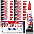 3 Gram (Pack of 24) Single Use Super Glue Liquid, Super Fast, Thin & Strong Adhesive Superglue, Cyanoacrylate Glue for Hard Plastics, DIY Craft, Ceramics, Leather, Metal Etc