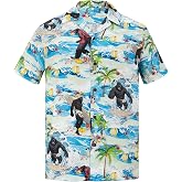 American Trends Men's Hawaiian Shirt Short Sleeve Printed Button Down | Retro 80s 90s & Novelty Prints Lightweight Quick-Dry, Perfect for Theme Party, Cruise Night, Beach & Vacation