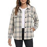 ZAFUL Shirt Jacket Button Closure Shacket Herringbone Airy Layering Jacket Front Decorative Flap Sleeve Shirt Coat Light Coffee M