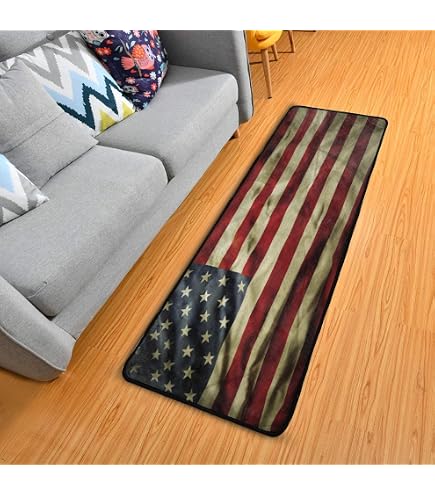 Bald Eagle Runner Rug - 3x12 Feet, Washable, Non-Slip Backing, Southwestern Tribal Design For Hallway, Kitchen