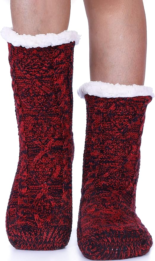 Womens Slipper Socks Fuzzy Warm Thick Heavy Winter Fleece lined Fluffy