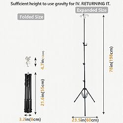 Portable IV Pole Collapsible for