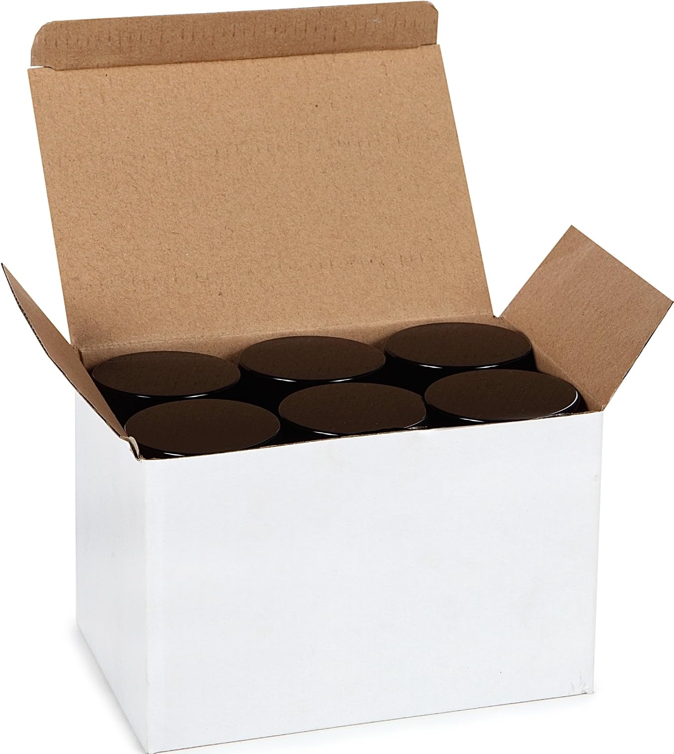 Vivaplex, 12, Amber, 2 oz, Round Glass Jars, with Inner Liners and black Lids - Image 5