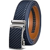 KEMISANT Belt Men, Sliding Ratchet Belt Genuine Leather For Gift Mens Dress Pants Oxfords,Size Adjustable