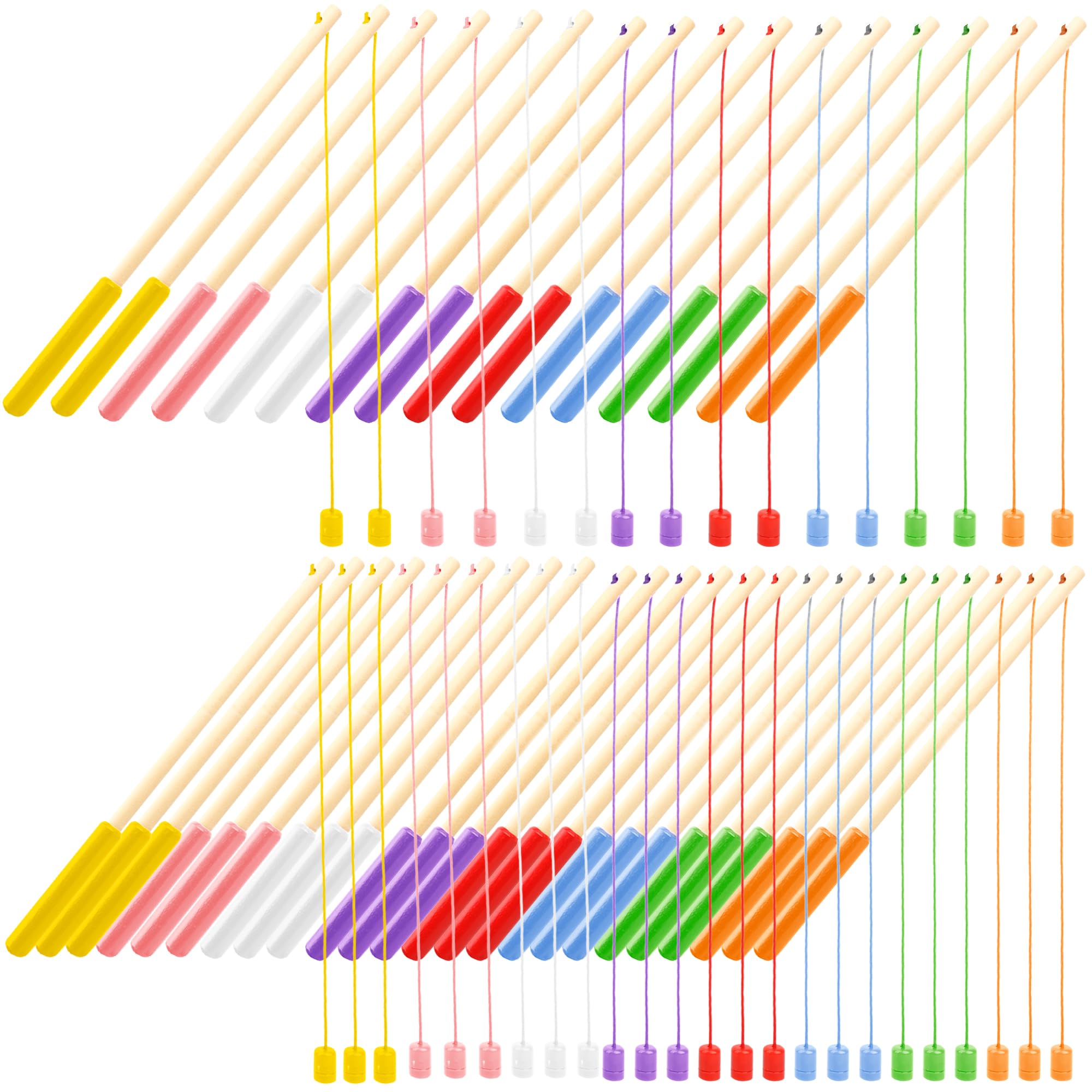 40 Pcs 10 Inch Kids Magnetic Fishing Poles Wooden Magnetic Fishing Rods Colorful Wooden Fishing Games for Kindergarten Boys Girls Fishing Game Birthday Gifts, 8 Colors