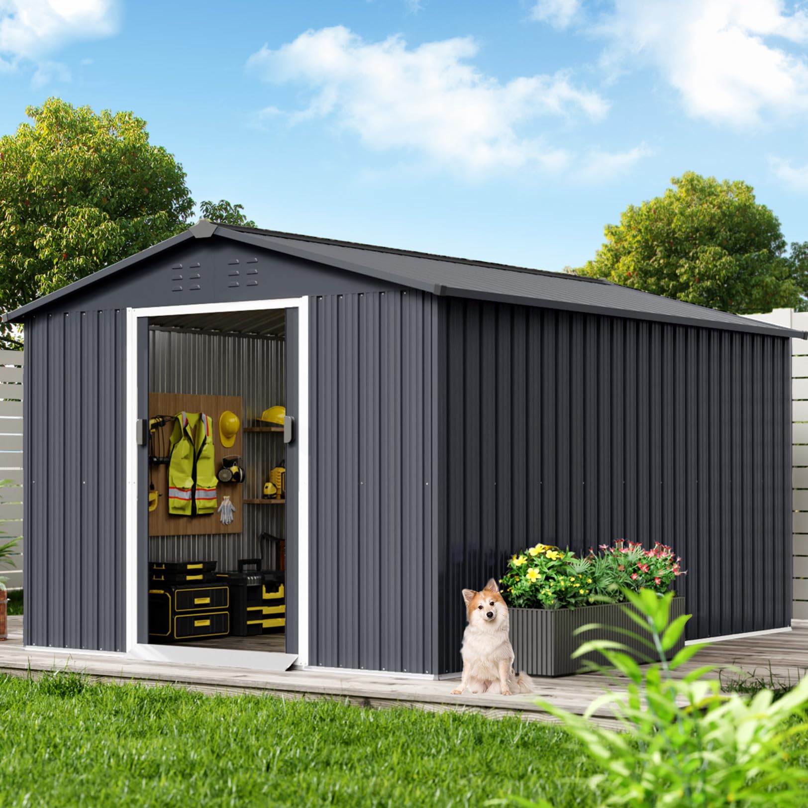 Photo 1 of *PARTIAL SET* Acekool 8x12 FT Outdoor Metal Storage Shed JUST BOX OF PANELS 