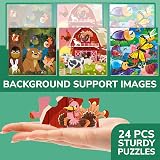 QUOKKA Magnetic Puzzles for Toddlers 3 Year Olds Farm Animals 36pc view 4
