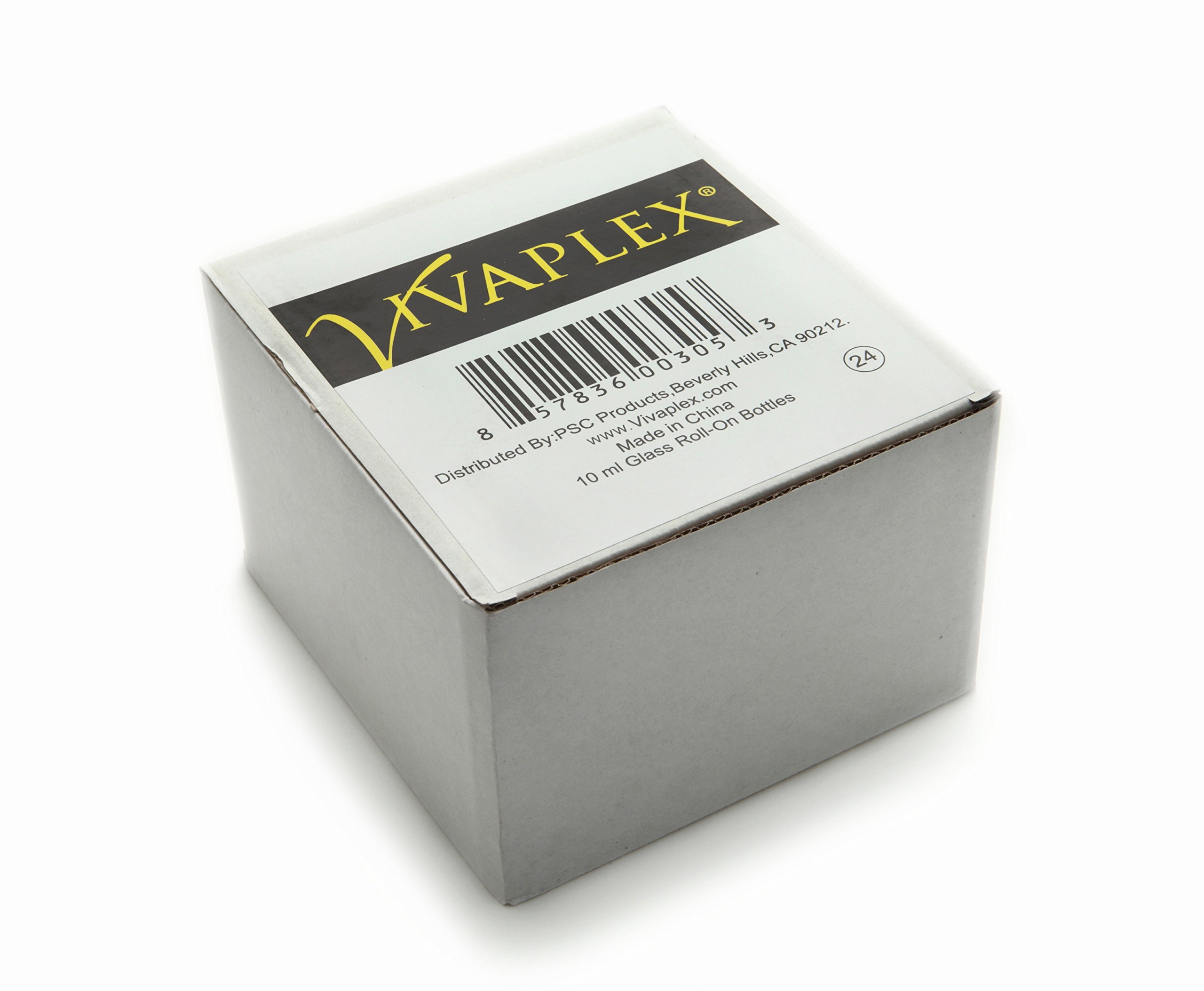Vivaplex 24, Clear, 10 ml Glass Roll on Perfume Bottles with 3 ml Dropper
