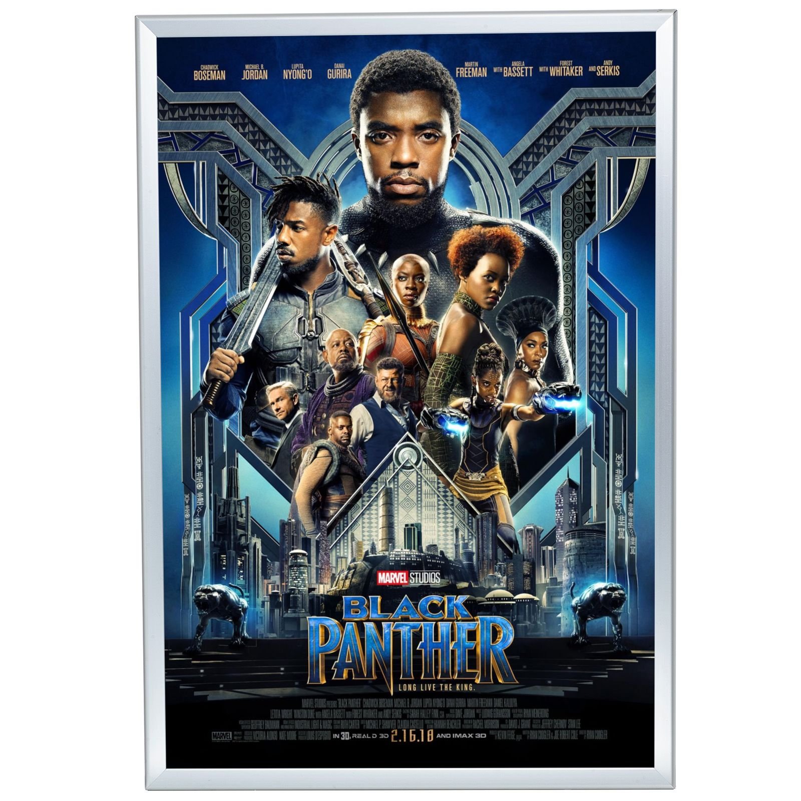 SnapeZo Movie Poster Frame 27x40 Inches, Silver 1.25" Aluminum Profile