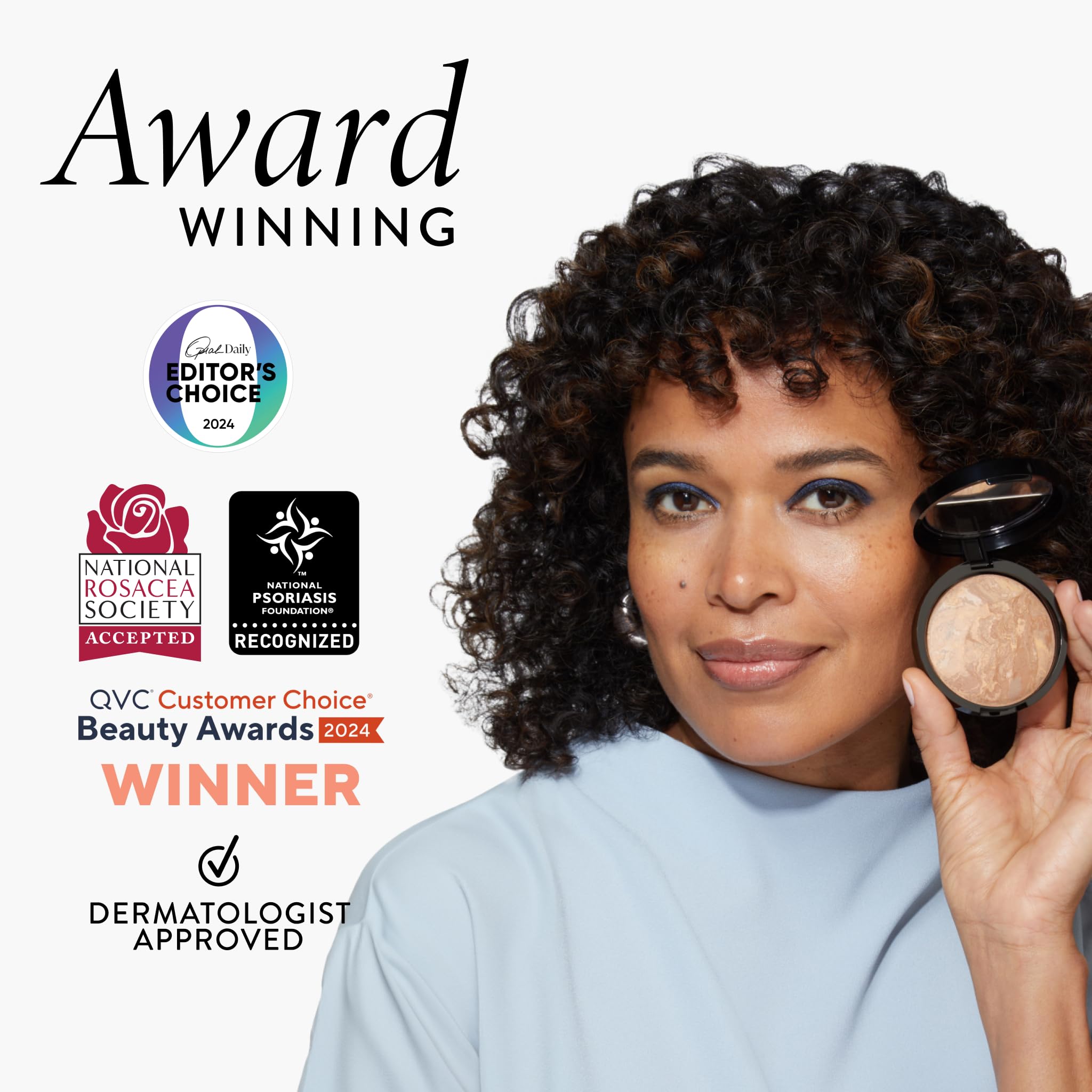 LAURA GELLER NEW YORK Award-Winning Baked Balance-n-Brighten Color Correcting Powder Foundation - Porcelain - Buildable Light to Medium Coverage - Demi-Matte Natural Finish