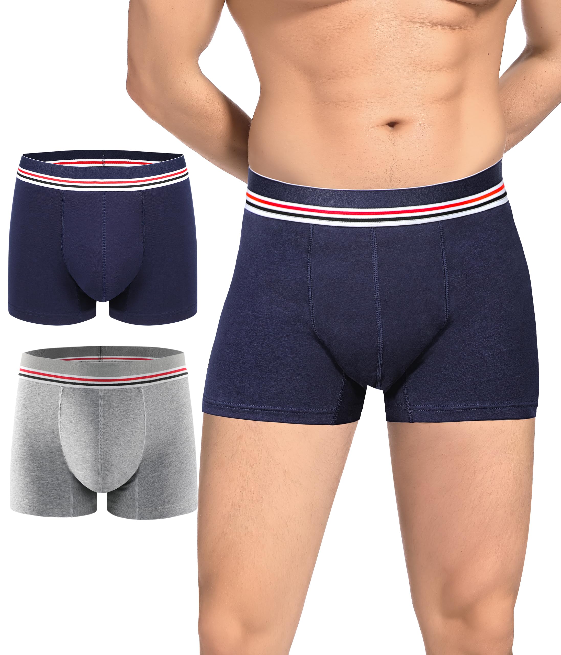 Photo 1 of Caer Washable Men's Incontinence Underwear Reusable Leak Proof Boxer Briefs with Front Absorbency Area Waterproof for Light Bladder Leakage Protection Cotton 2 Pack (Blue/Gray, 2X-Large)1049788418
