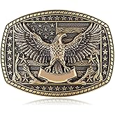 Westscorpbk Native American Eagle Western Cowboy Flag Belt Buckle for Men Cowboy Belt Buckle