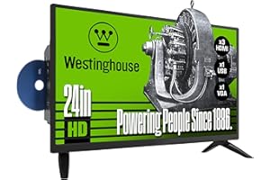 Westinghouse 24 Inch TV with DVD Player Built in, HD LED Small Flat Screen Non-Smart Television DVD Combo, RV Camper, Works w