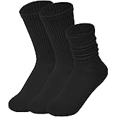 Zonuncix Womens Cozy Crew Socks Cotton Slouch Socks Casual Calf Socks Trouser Dress Socks Boot Socks 3 pairs