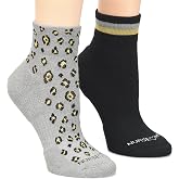 Nurse Mates Women's Quarter Anklet Socks | Compression Support | Cushioned | 2 Pair
