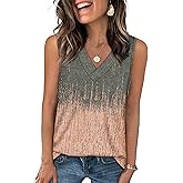 WIHOLL Tank Tops for Women Summer V Neck T Shirts Trendy Sleeveless Basic Tee Loose Fit 2026 Fashion