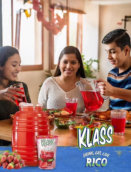 KLASS AGUAS FRESCAS DRINK MIX TROPICAL VARIETY PACK – STRAWBERRY, GRAPE, TROPICAL PUNCH & ORANGE – POWDER DRINK MIX, WATER DRINK MIX WITH NATURAL FLAVORS & VITAMIN C, MAKES 28 TO 36 QUARTS (56 TO 72 DRINKS)