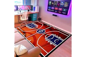 JIOSPET Basketball Rug 3'×5' - Basketball Carpet for Boys Room Print Court Sport Area Rug for Living Room Floor Mats Room Decor for Boys,