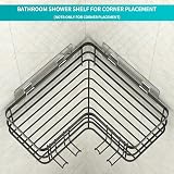 Yazoni Conner Shower Caddy 4-Pack Adhesive Stainless Steel Wall Shelf Black view 4