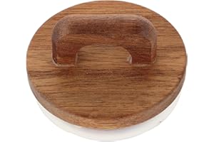 Hohopeti Wooden Storage Jar Lid with Silicone Seal, 3X3 Inch Wide Mouth Leakproof Wood Lid for Mason Jars