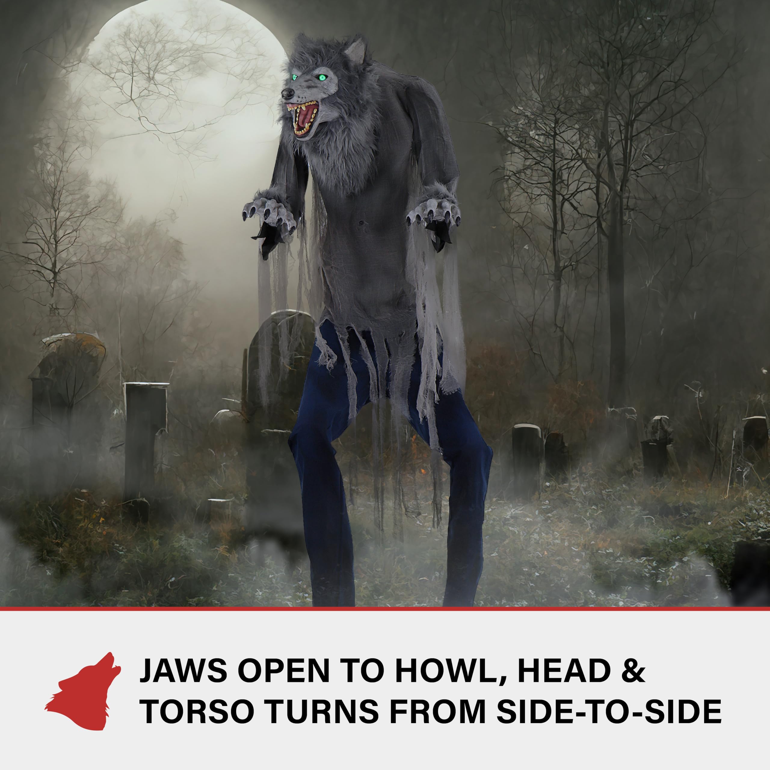 Mua Haunted Hill Farm 7-Ft. Tall Towering Werewolf, Motion-Activated