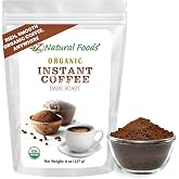 Z Natural Foods Organic Instant Coffee Powder - Dark Roast Arabica, 8 oz | USDA Organic, Gluten-Free, Arabica Beans, Dark Roast, Instant Espresso Powder with , Resealable Bag